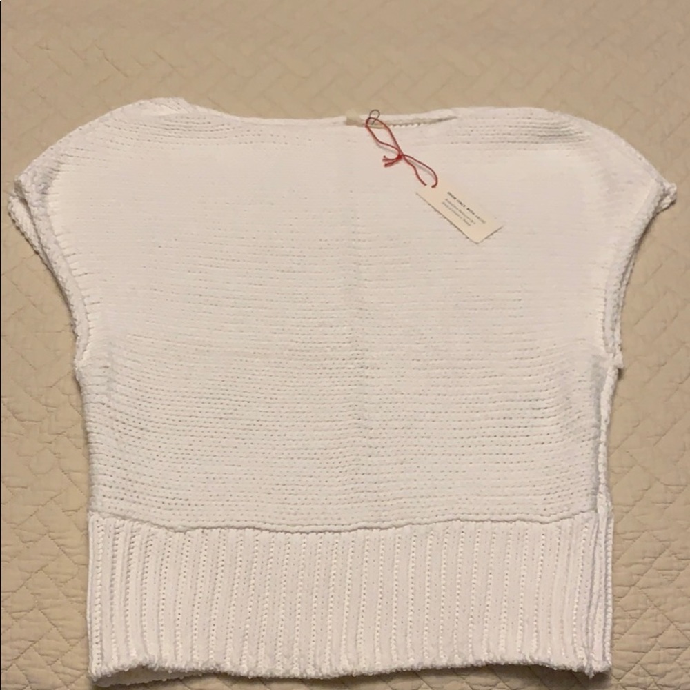 NWT Anthropologie Cropped White Sweater